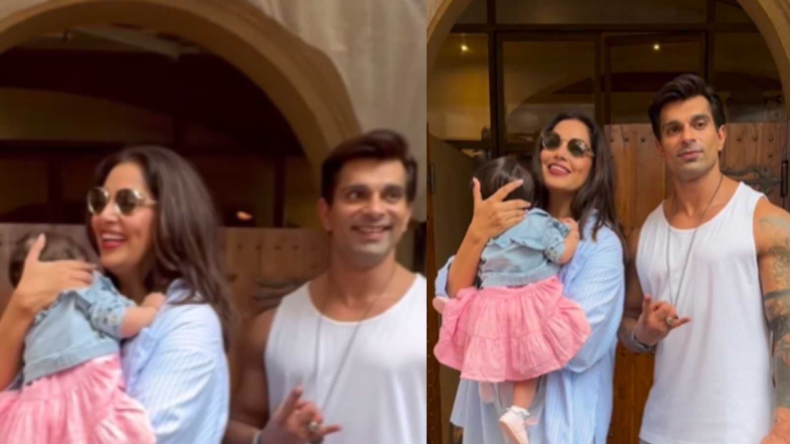 Bipasha Basu and Karan Singh Grover step out in style with daughter Devi for a lunch date, watch